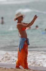 JADA PINKETT SMITH in Bikini Top on the Beach in Hawaii 12/31/2016
