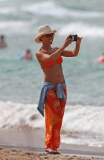 JADA PINKETT SMITH in Bikini Top on the Beach in Hawaii 12/31/2016