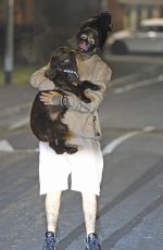 JEMMA LUCY Out with Her Dog for a Late Night Walk in Manchester 12/28/2016
