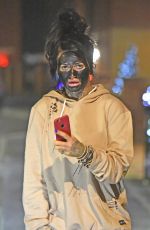 JEMMA LUCY Out with Her Dog for a Late Night Walk in Manchester 12/28/2016