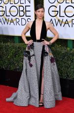 JESSICA BIEL at 74th Annual Golden Globe Awards in Beverly Hills 01/08/2017