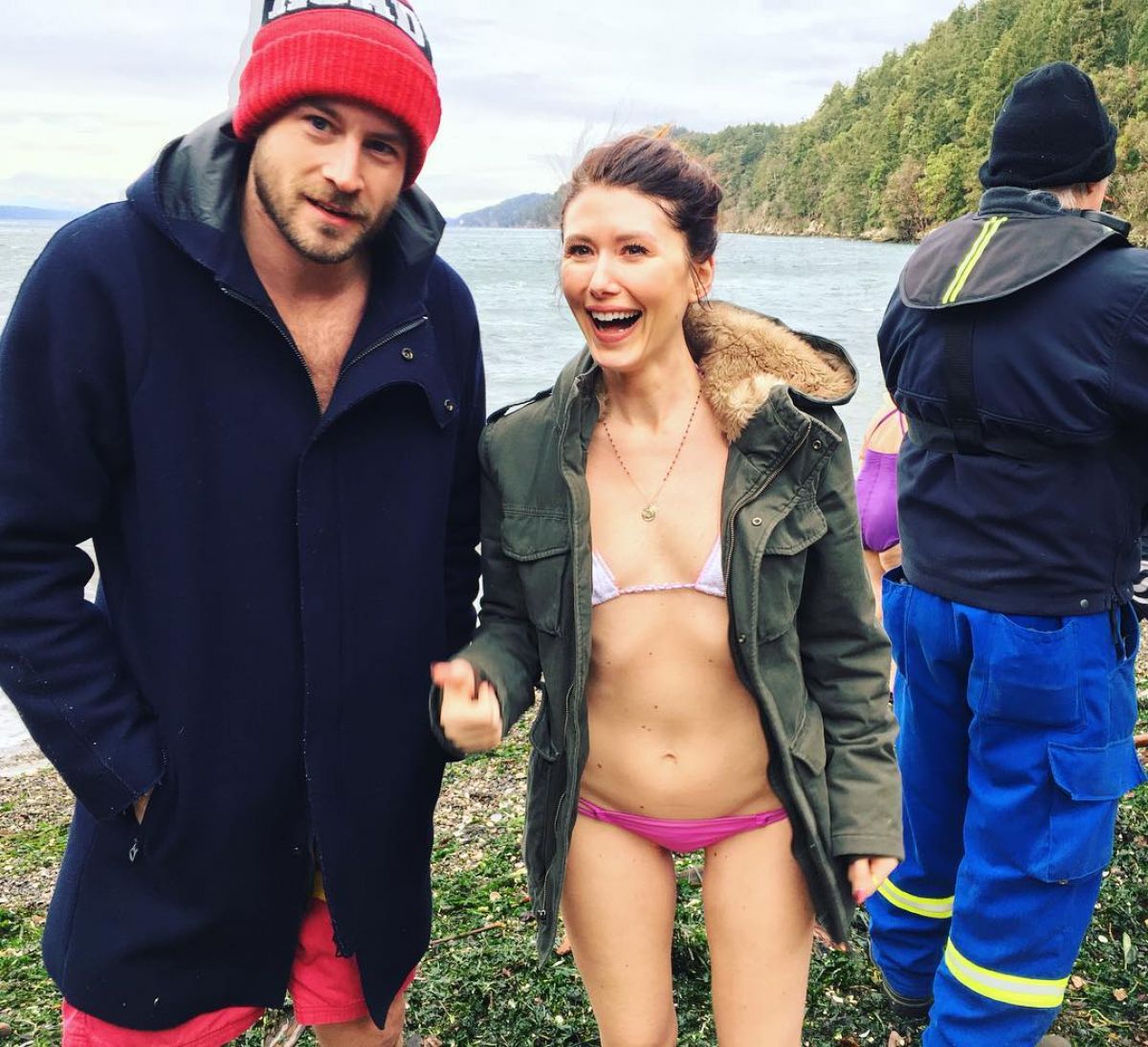 JEWEL STAITE at New Year’s Swim, Instagram Picture 01/01/201