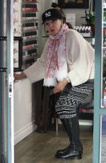 JOAN COLLINS at a Nail Salon in Beverly Hills 01/13/2017