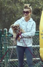 JOANNA KRUPA Out with Her Dogs at a Park in Hollywood 01/13/2017