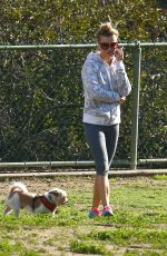 JOANNA KRUPA Out with Her Dogs at a Park in Hollywood 01/13/2017