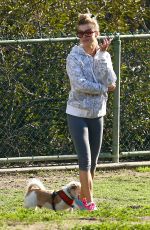 JOANNA KRUPA Out with Her Dogs at a Park in Hollywood 01/13/2017