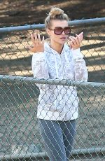 JOANNA KRUPA Out with Her Dogs at a Park in Hollywood 01/13/2017