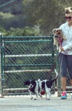 JOANNA KRUPA Out with Her Dogs at a Park in Hollywood 01/13/2017