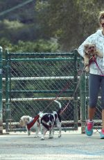 JOANNA KRUPA Out with Her Dogs at a Park in Hollywood 01/13/2017