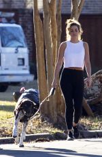 JOJO FLETCHER Out with Her Dog in Dallas 01/02/2017