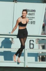 JOSEPHINE SKRIVER on the Set of VS Sport Photoshoot in Venice Beach 01/28/2017
