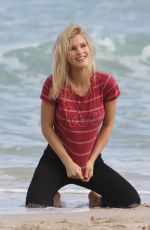 JOY CORRIGAN on the Set of a Photoshot on the Beach in Miami 01/15/2017