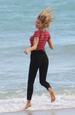 JOY CORRIGAN on the Set of a Photoshot on the Beach in Miami 01/15/2017