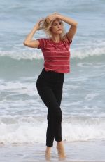 JOY CORRIGAN on the Set of a Photoshot on the Beach in Miami 01/15/2017