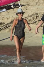 JULIA CAREY in Swimsuit on Beach in Barbados 01/01/2017