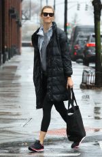 KARLIE KLOSS on a Rainy Day Out in New York 01/03/2017