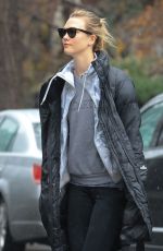KARLIE KLOSS on a Rainy Day Out in New York 01/03/2017