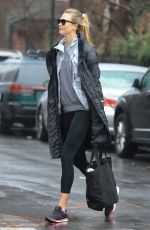 KARLIE KLOSS on a Rainy Day Out in New York 01/03/2017