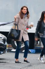 KATIE HOLMES Arrives at the Set of 