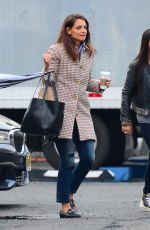 KATIE HOLMES Arrives at the Set of 