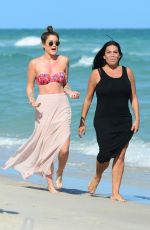 KATIE WAISSEL and RENEE GRAZIANO Out at a Beach in Miami 12/31/2016