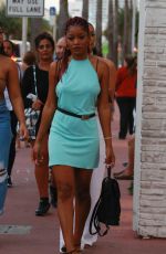 KEKE PALMER Out for Dinner at Puerto Sagua Restraurant in Miami Beach 01/01/2017