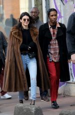 KENDALL JENNER and A$AP Rocky Out in Paris 01/22/2017