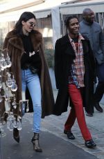 KENDALL JENNER and A$AP Rocky Out in Paris 01/22/2017