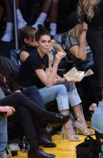KENDALL JENNER and HAILEY BALDWIN at LA Lakers v Memphis Grizzlies Game in Los Angeles 01/03/2017