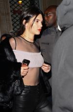 KENDALL JENNER Night Out in Paris 01/20/2017