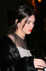 KENDALL JENNER Night Out in Paris 01/20/2017