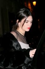 KENDALL JENNER Night Out in Paris 01/20/2017