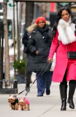 KENYA MOOR Out Shopping with Her Dogs in New York 01/0582017