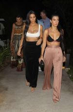 KIM and KOURTNEY KARDASHIAN Out for Dinner in Costa Rica 01/28/2017