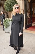KIRSTEN DUNST Leaves Her Hotel in Paris 01/23/2017
