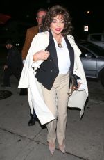 JOAN COLLINS Out for Dinner in West Hollywood 01/11/2017