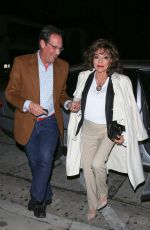 JOAN COLLINS Out for Dinner in West Hollywood 01/11/2017