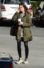 LILY COLLINS Arrives at a Gym in Los Angeles 01/23/2017