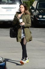 LILY COLLINS Arrives at a Gym in Los Angeles 01/23/2017