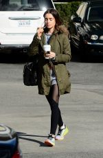 LILY COLLINS Arrives at a Gym in Los Angeles 01/23/2017