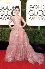 LILY COLLINS at 74th Annual Golden Globe Awards in Beverly Hills 01/08/2017