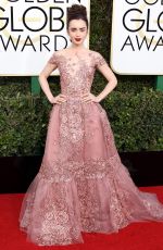 LILY COLLINS at 74th Annual Golden Globe Awards in Beverly Hills 01/08/2017