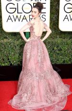 LILY COLLINS at 74th Annual Golden Globe Awards in Beverly Hills 01/08/2017