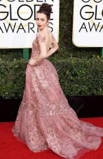 LILY COLLINS at 74th Annual Golden Globe Awards in Beverly Hills 01/08/2017