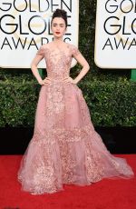 LILY COLLINS at 74th Annual Golden Globe Awards in Beverly Hills 01/08/2017