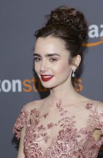 LILY COLLINS at Amazon Studios’ Golden Globes Party in Beverly Hills 01/08/2017