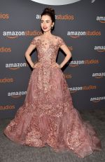 LILY COLLINS at Amazon Studios’ Golden Globes Party in Beverly Hills 01/08/2017