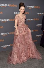 LILY COLLINS at Amazon Studios’ Golden Globes Party in Beverly Hills 01/08/2017