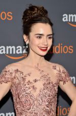 LILY COLLINS at Amazon Studios’ Golden Globes Party in Beverly Hills 01/08/2017