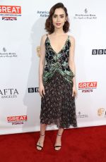 LILY COLLINS at Bafta Tea Party in Los Angeles 01/07/2017